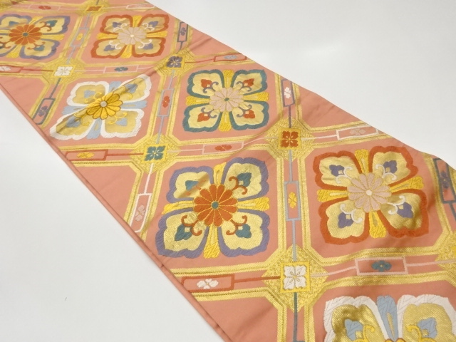 JAPANESE FUKURO OBI / WOVEN FLOWER CREST